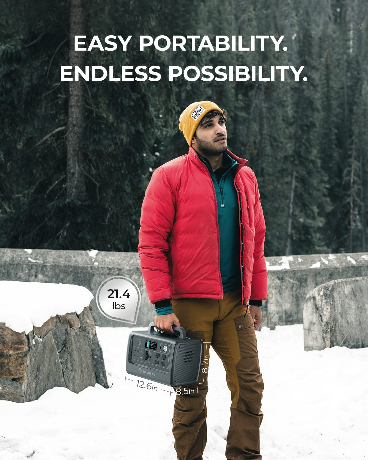 BLUETTI Portable Power Station EB70S, 716Wh LiFePO4 Battery Backup w/ 4 800W AC Outlets (1,400W Peak)