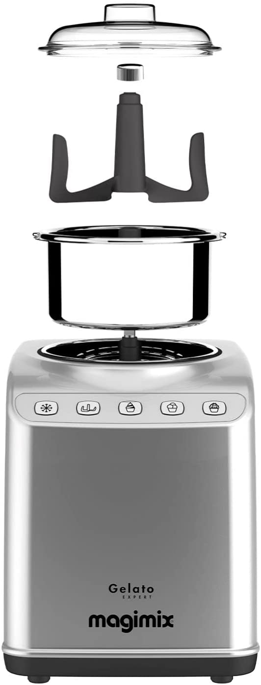 Magimix Gelato Expert Frozen Dessert Maker with Built In Compressor 2x2 Litre bowls Makes Ice Cream