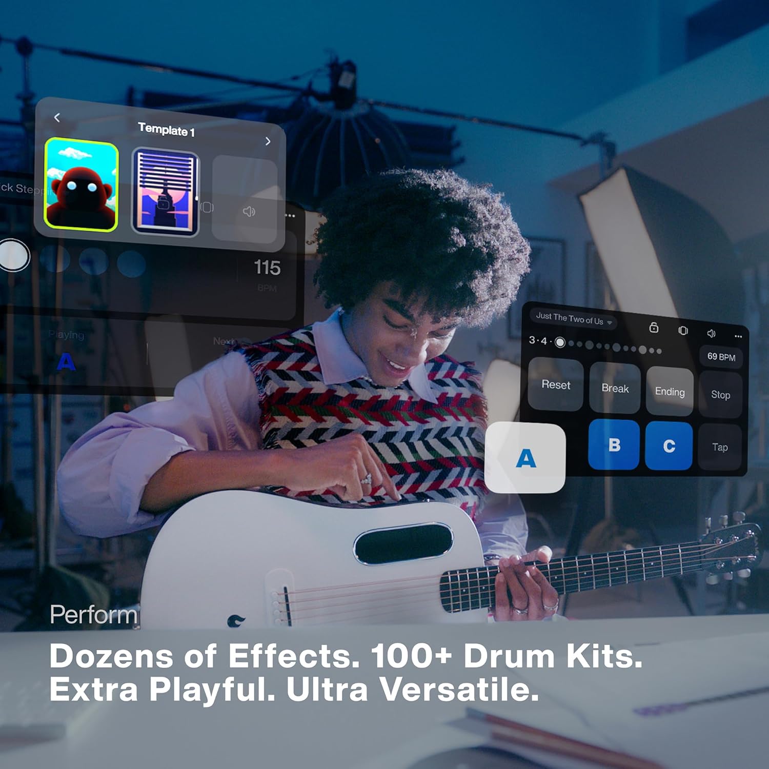 LAVA ME Play Electric-Acoustic Guitar with FreeBoost System, Smart Guitar with Guitar Bag, Data Cable, Truss Rod Wrench, Support 2.4Ghz WIFI/5G Bluetooth