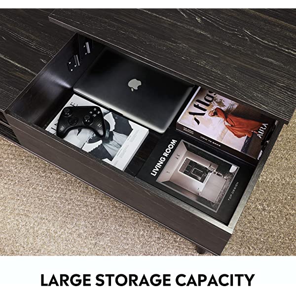 WLIVE Wood Lift Top Coffee Table with Hidden Compartment and Adjustable Storage Shelf, Lift Tabletop Dining Table for Home Living Room, Office, Rustic Oak