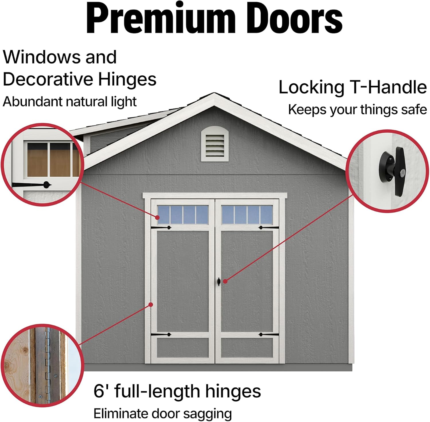 Handy Home Products Windemere 10x12 Do-it-Yourself Wooden Storage Shed with Floor, Beige