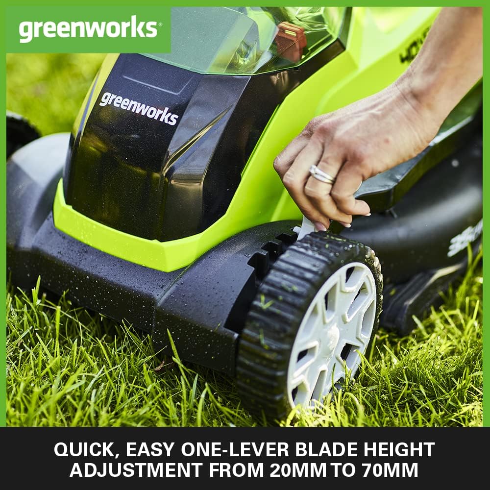 Greenworks 40V Cordless Lawnmower for Lawns up to 400m², 35cm Cutting Width, 40L Bag PLUS Two 40V 2Ah Batteries & One Charger