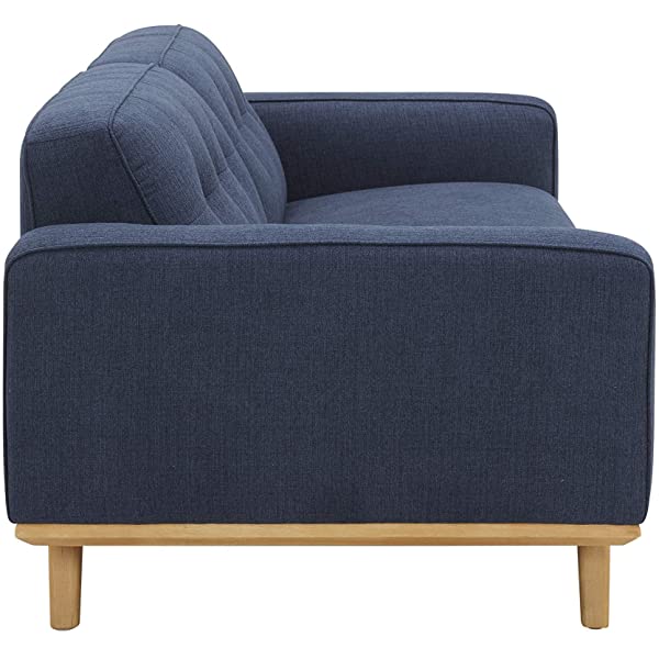 Amazon Brand – Rivet Bigelow Modern Oversized Leather Accent Chair with Wood Base, 44.1