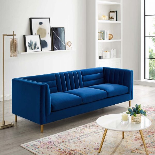 Ingenuity Channel Tufted Velvet Sofa