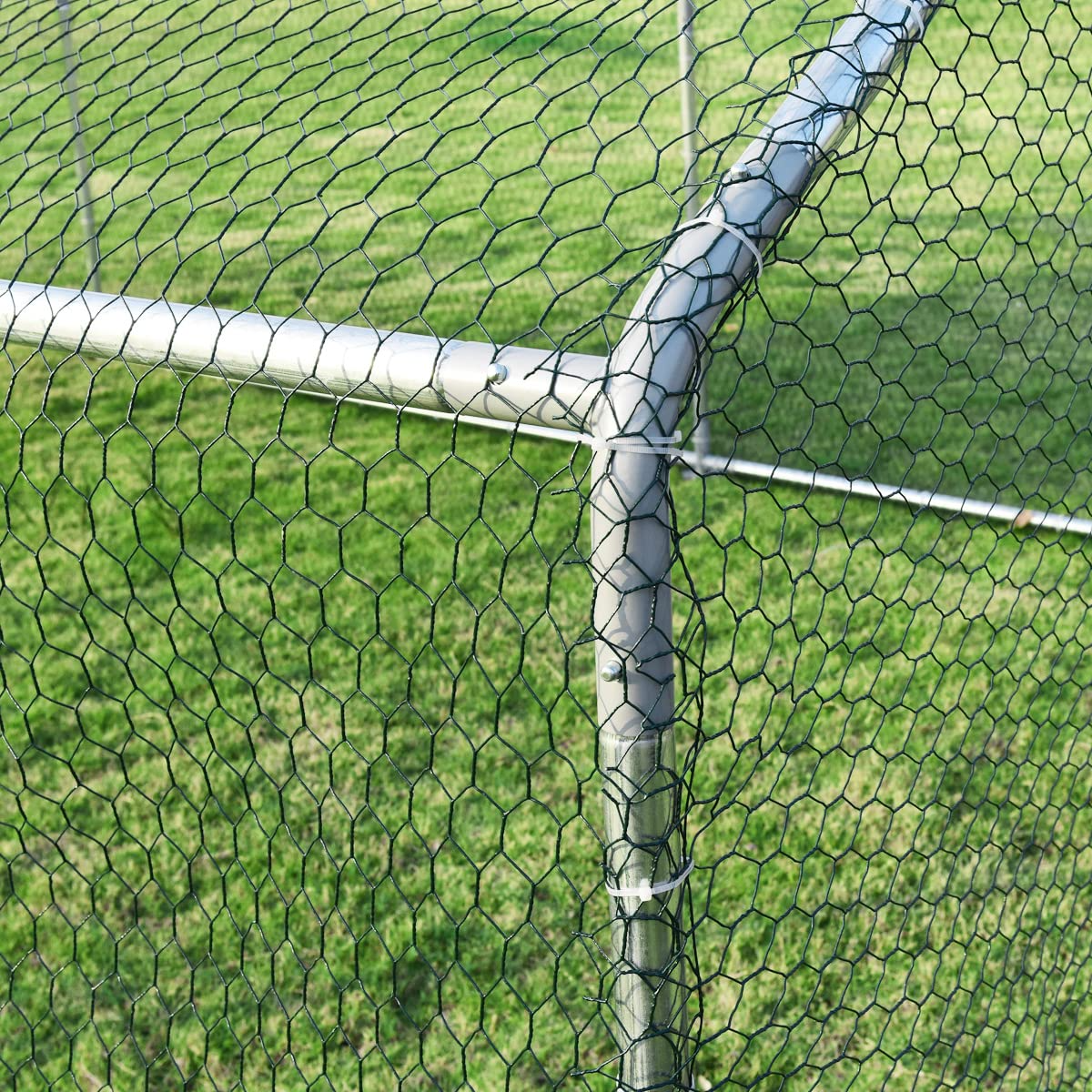 Large Walk-in Hen House with Cover, Galvanized Steel Poultry Run Extension