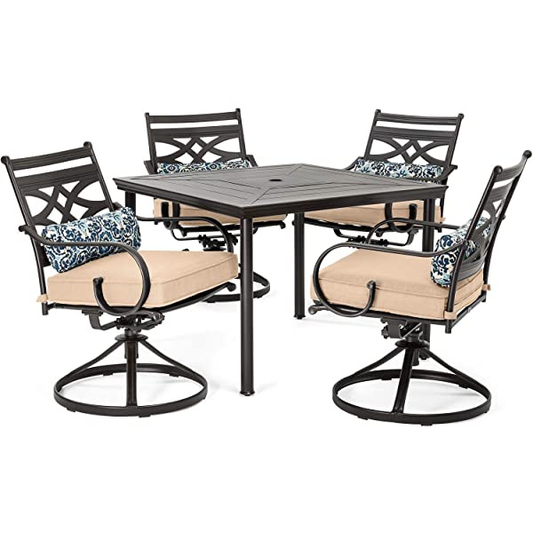 Hanover MCLRDN5PCSQSW4-CHL Montclair, Red Outdoor Furniture