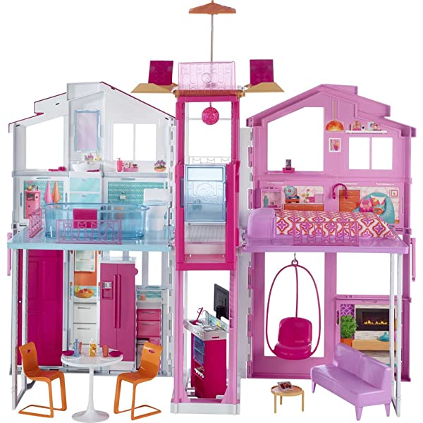 Barbie 3-Story House with Pop-Up Umbrella,