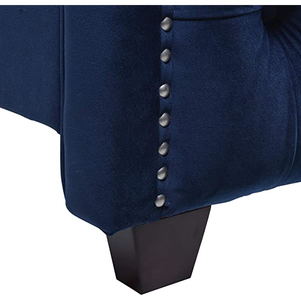 Jennifer Taylor Home Marcella Collection Queen Wingback Tufted Hand-Applied Nail Heads Upholstered Bed, Antique White Antique White Queen