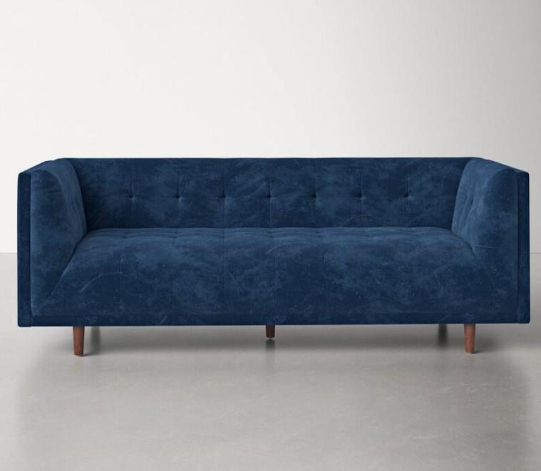 82 inch velvet tuxedo armchair sofa