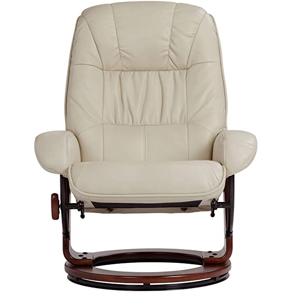 Newport Taupe Swivel Recliner and Slanted Ottoman