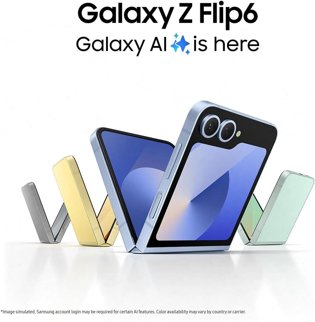 SAMSUNG Galaxy Z Flip 6 AI Cell Phone,  Unlocked Android Smartphone