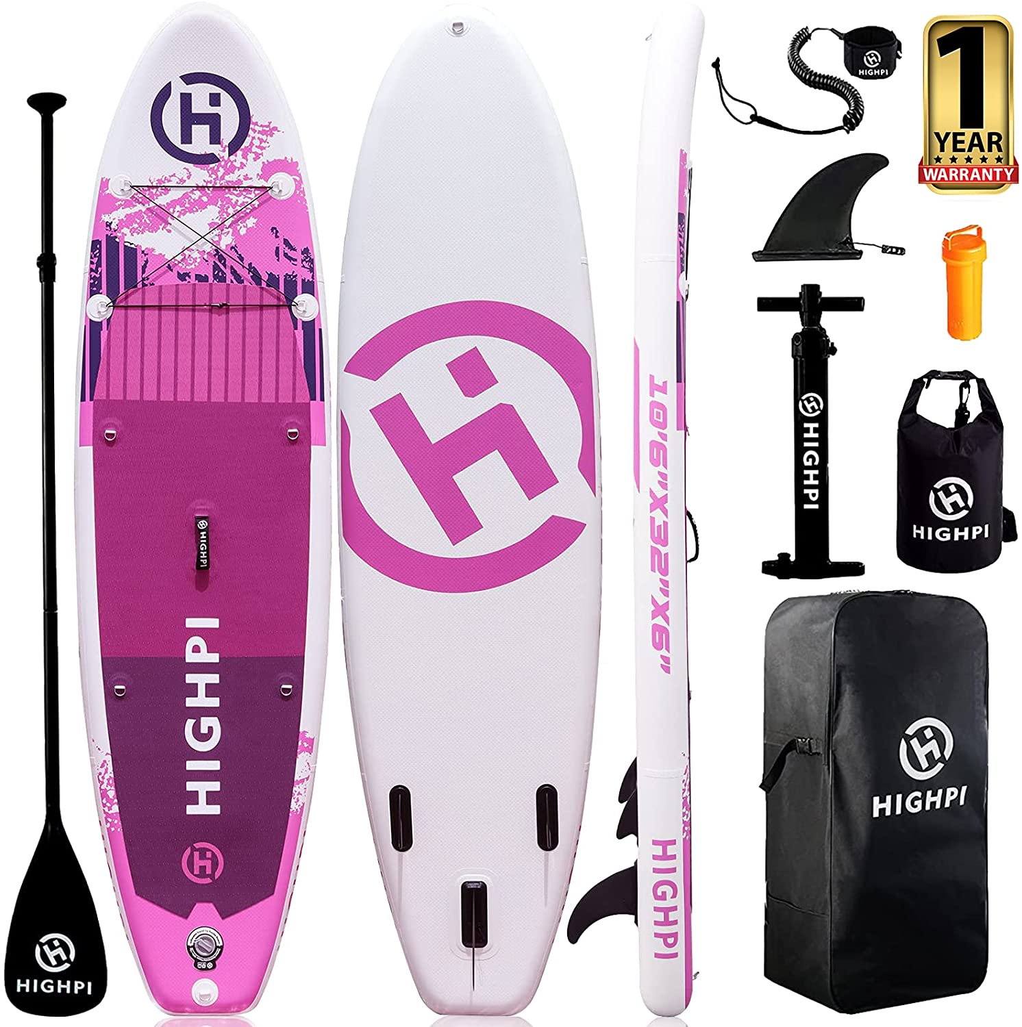 Highpi Inflatable Stand Up Paddle Boards, 10’6”11′ Ultra-Light SUP for All Skill Levels