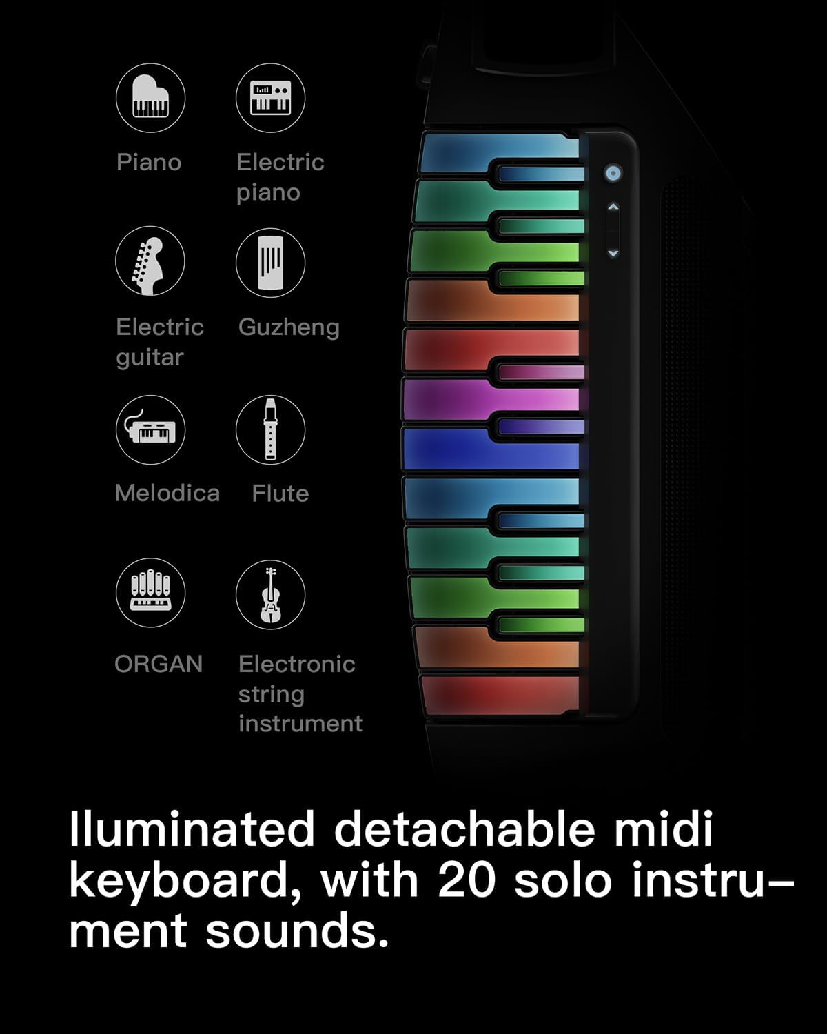 Enya CYBER-G Stringless Smart Guitar, Foldable Travel Backing Guitarra, Built-in Drum Machine & Bassline