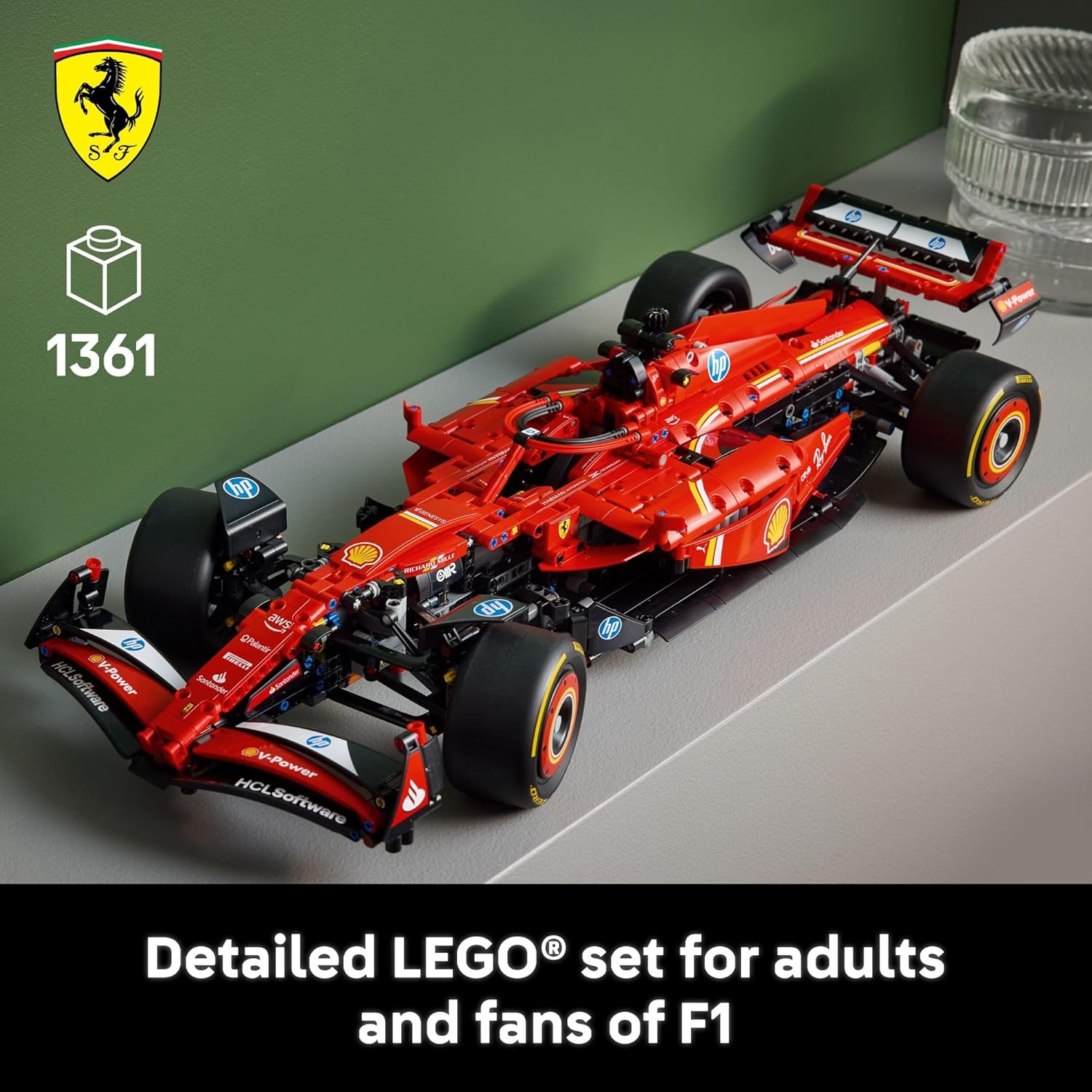 LEGO Technic Ferrari SF-24 F1 Model Car Kit - Building Set for Adults, Ages 18+ with Realistic Features - Ferrari F1 DIY Craft for Display