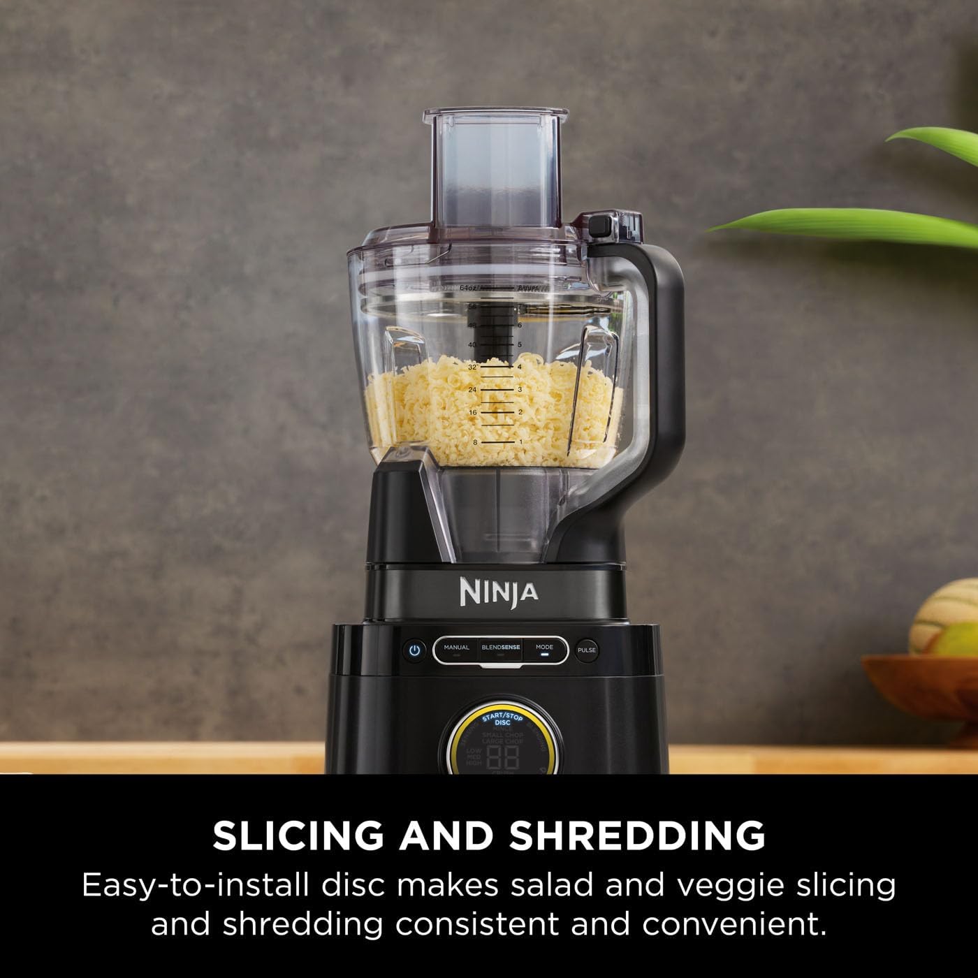Ninja 3-in-1 Detect Power Blender Processor Pro, Powerful 1200W Blender, Food Processor Bowl, Dough Blade, 1x Single Serve Cup, Jug, Make Pizza Dough, Blend, Chop & Mix