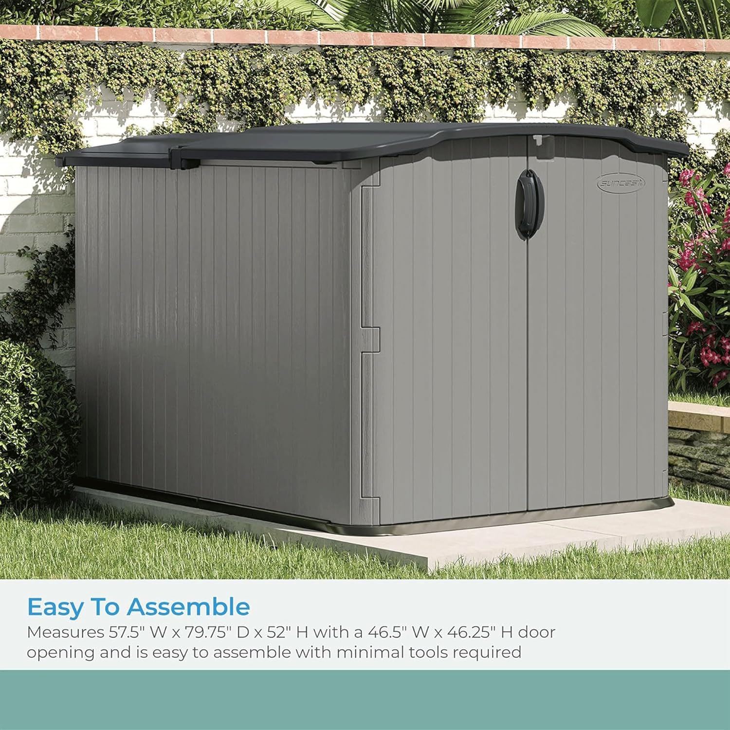 Suncast Glidetop Horizontal Outdoor Storage Shed