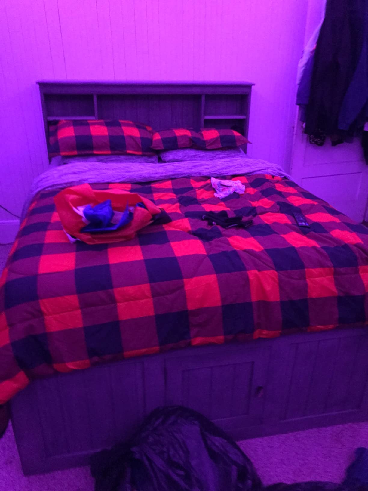 【Furniture】Charcoal Full Bookcase Bed with 12 Drawers