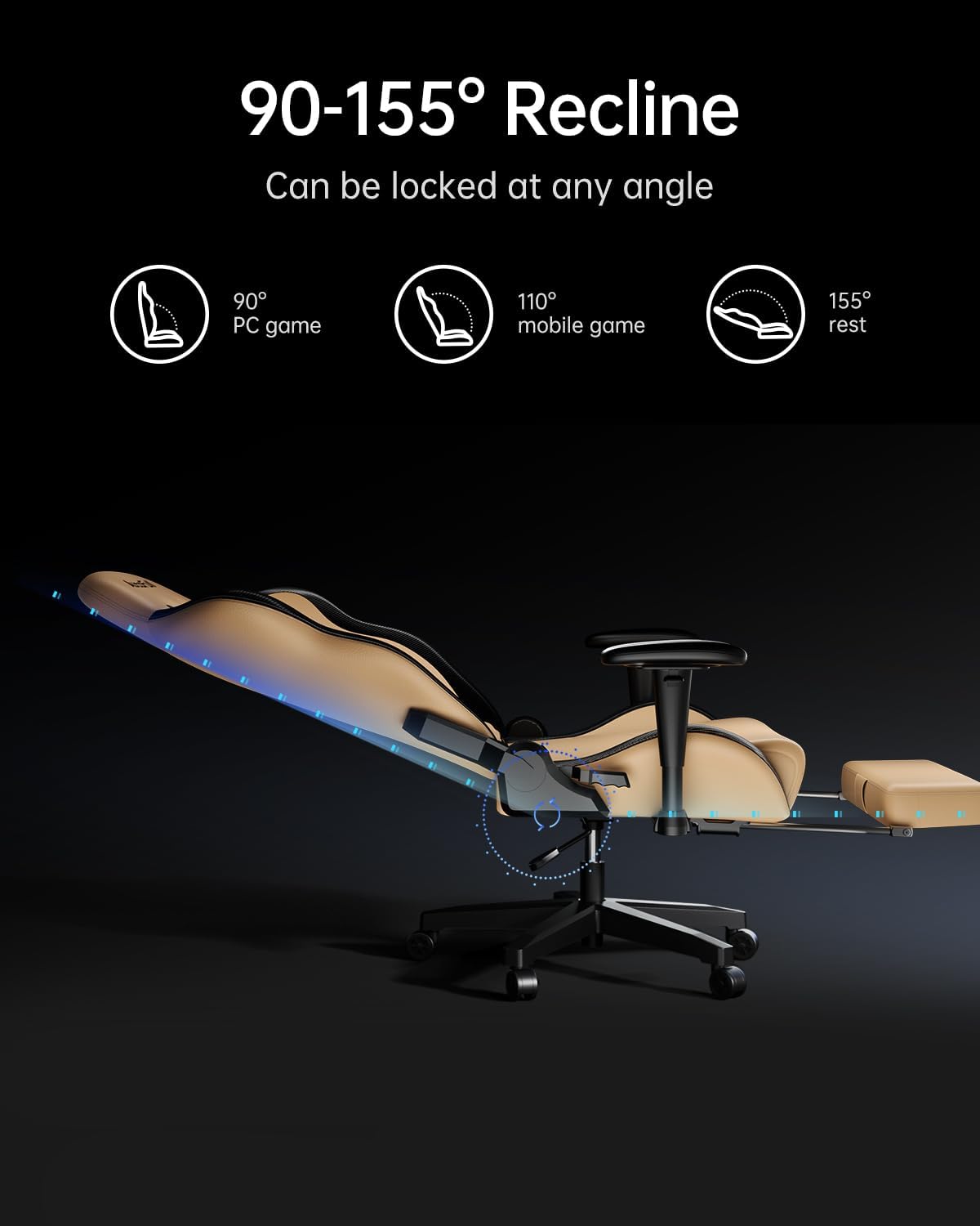 AutoFull C3 Gaming Chair, Racing Style Gaming Chair with Ergonomic Lumbar Support,Adjustable High Back PU Leather PC Chair with Footrest