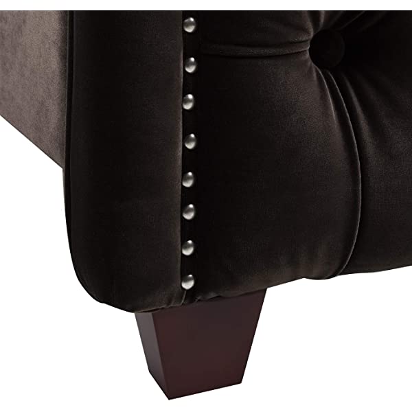 Jennifer Taylor Home Marcella Collection Queen Wingback Tufted Hand-Applied Nail Heads Upholstered Bed, Antique White Antique White Queen