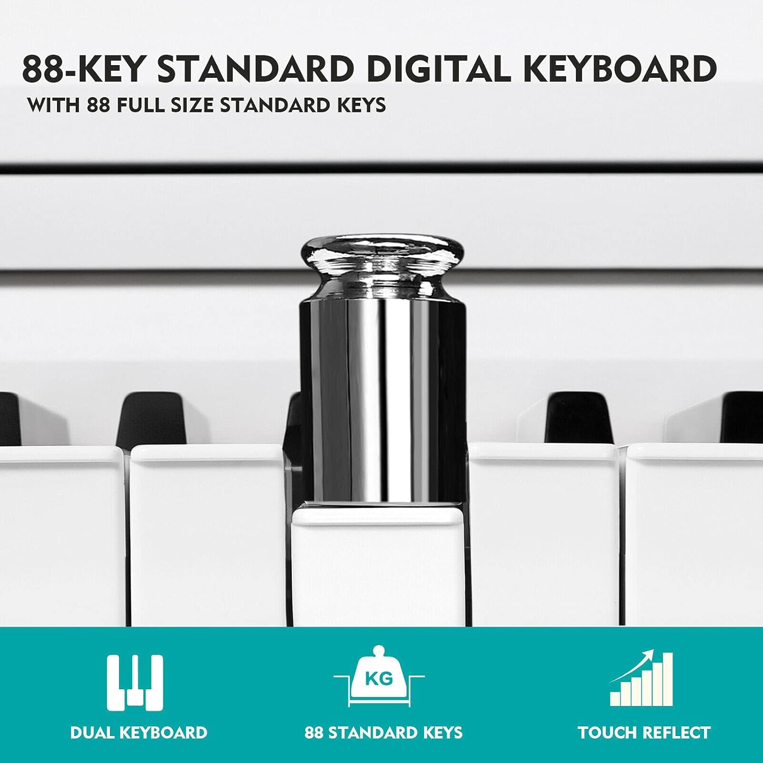 MUSTAR Digital Piano 88 Weighted Keys, Full Size 88 Key Piano Keyboard Semi Weighted, Home Electric Piano with Furniture Stand and Triple Pedal, Music Stand, USB MIDI