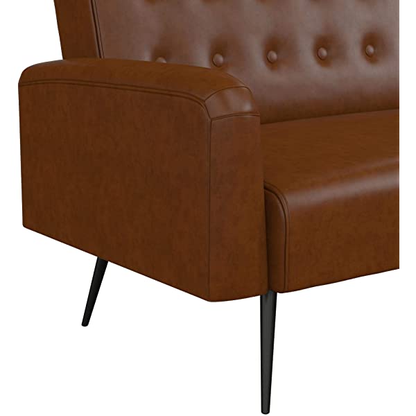 Novogratz 2360379N Z Stevie, Convertible Sofa Bed Couch, Ivory Velvet Futon