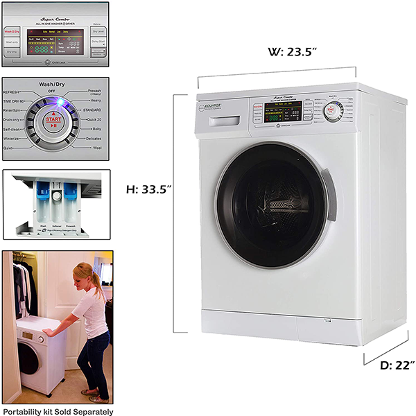 Equator 2020 24′′ Combo Washer Dryer White Winterize+Quiet
