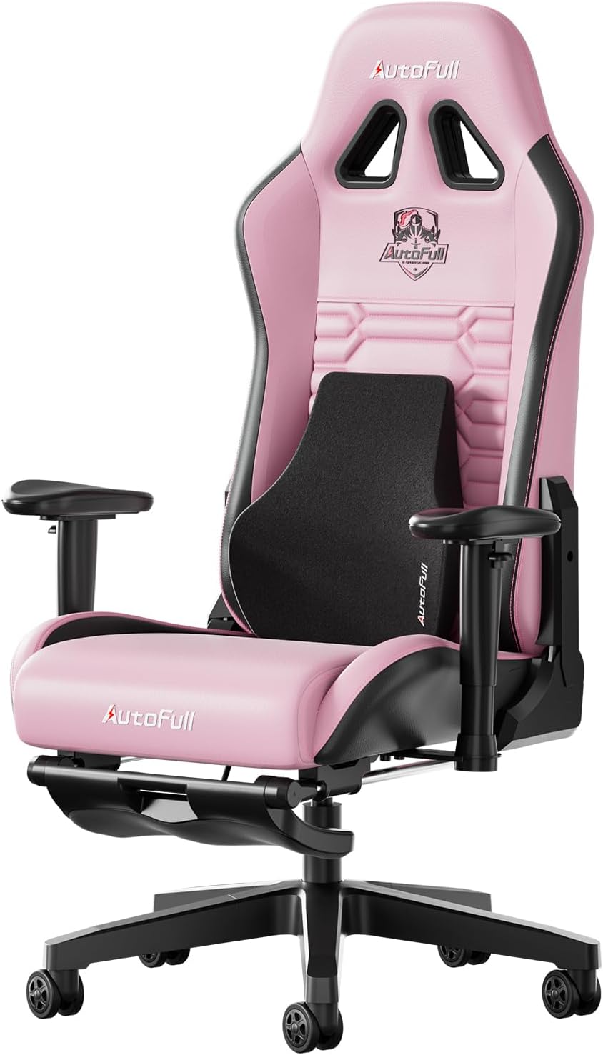 AutoFull C3 Gaming Chair, Racing Style Gaming Chair with Ergonomic Lumbar Support,Adjustable High Back PU Leather PC Chair with Footrest