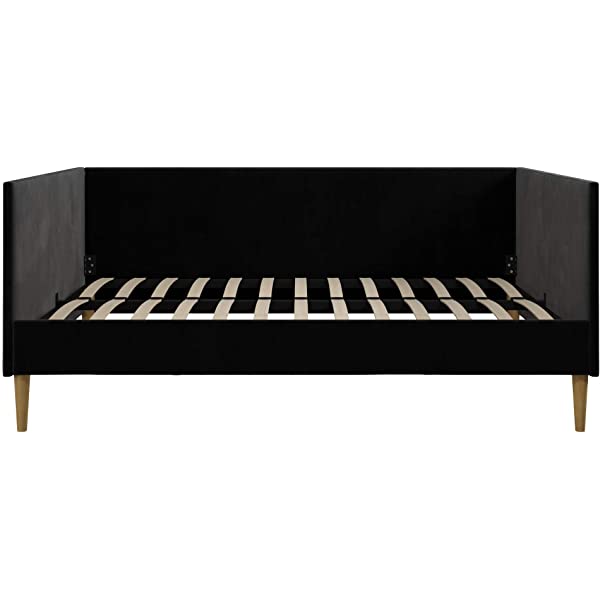 DHP Franklin Mid Century Upholstered Daybed, Sofa Bed, Twin Size Frame, Tan Linen Linen Twin Tan