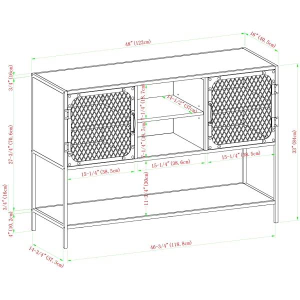 Walker Edison Malcomb Urban Industrial Metal Mesh Double Door Rolling Bar Cabinet, 33 Inch, Rustic Oak Rustic Oak 33 Inch