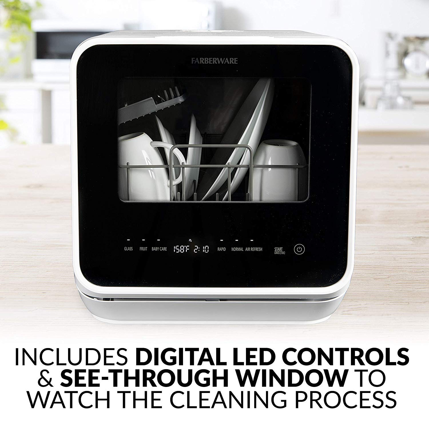 Farberware Complete Portable Countertop Dishwasher with 5-Liter Built-in Water Tank