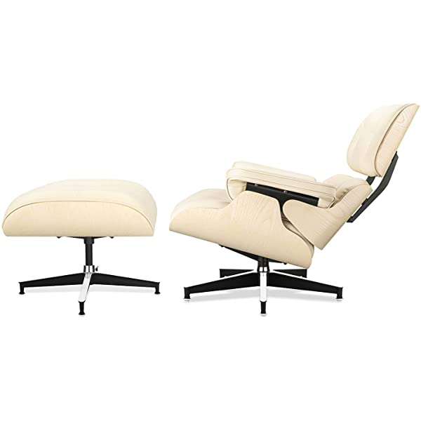 Mid Century Lounge Chair and Ottoman, Modern Chair Classic Design, Top Grain Leather Palisander Wood, Heavy Duty Base Support for Living Room, Study, Lounge, Office (Nomal, Style1-1) Nomal Style1-1