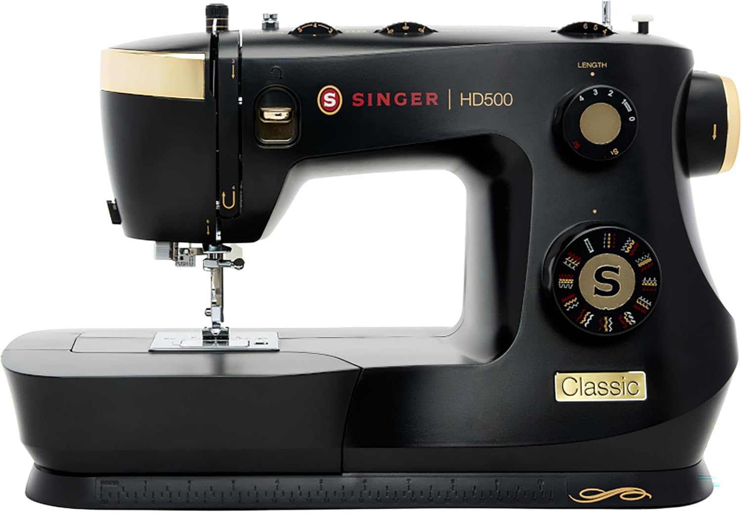 SINGER Heavy Duty 500 Classic Sewing Machine with Accessory Kit | Strong Motor with Enhanced Piercing Power, 23 Built-In Stitches, Full Metal frame, 1-step Buttonhole & LED Light