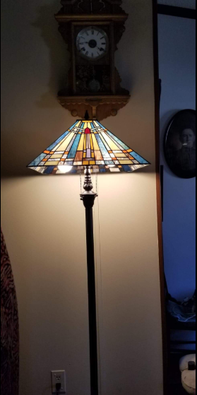 Cotoss Tiffany floor lamp, stained glass lampshade