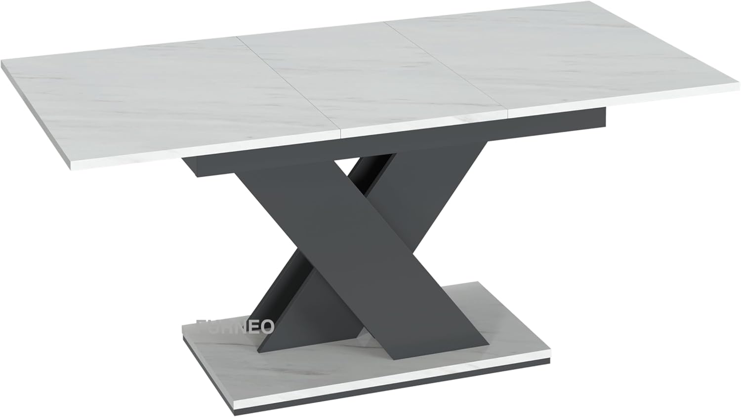 Furneo Modern Dining Table Only Extendable 120-160cm