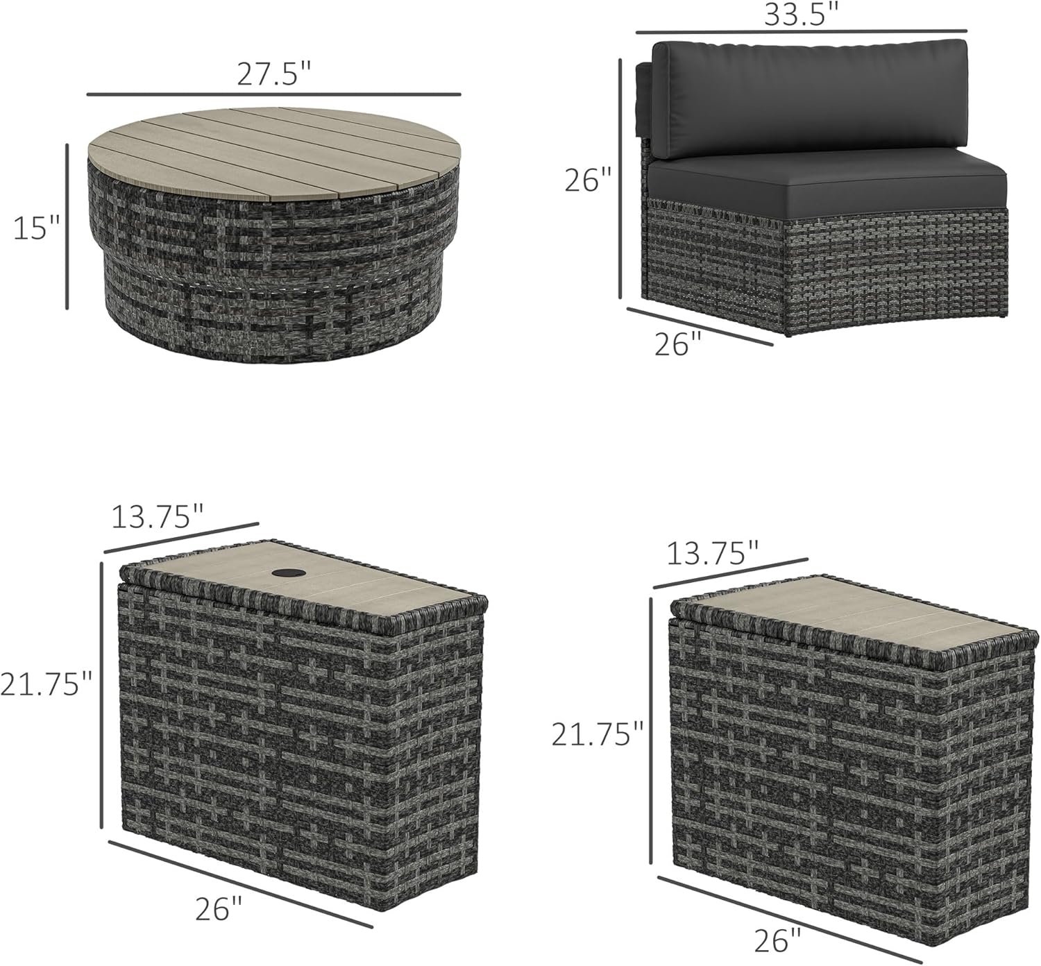 Outsunny 8 Piece Patio Furniture Set