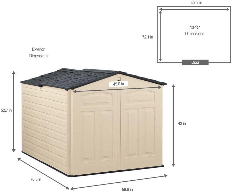 Rubbermaid Slide-Lid Resin Outdoor Storage Shed (5 x 6.5 Ft)