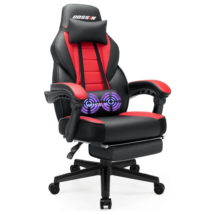 BOSSIN Gaming Chairs with Footrest, Ergonomic Computer Game Chairs with Lumbar Support