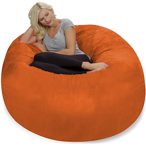 Chill Sack Bean Bag Chair: Giant 5' Memory Foam Furniture Bean Bag - Big Sofa with Soft Micro Fiber Cover - Navy Microsuede - Navy