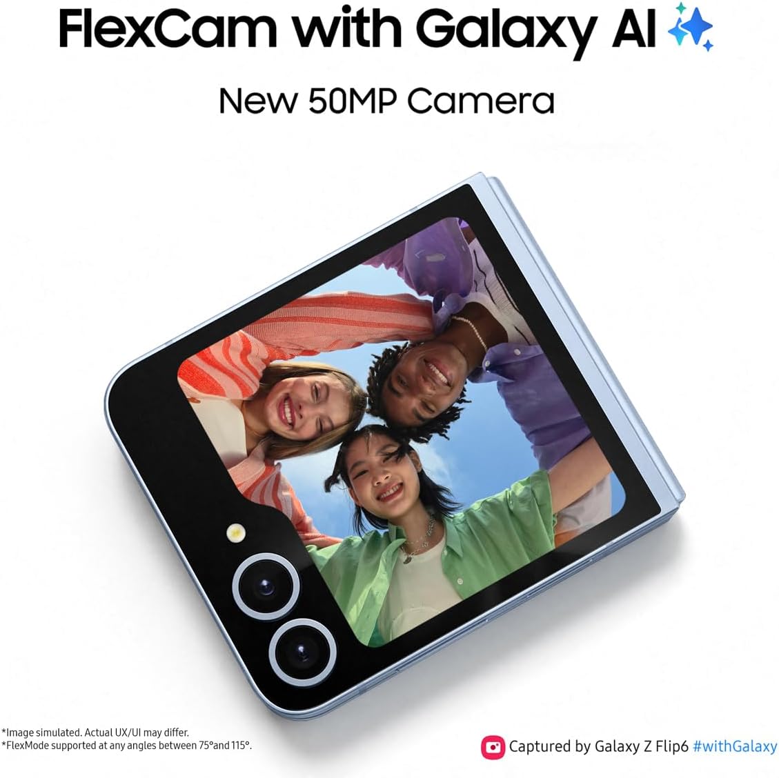 SAMSUNG Galaxy Z Flip 6 AI Cell Phone,  Unlocked Android Smartphone