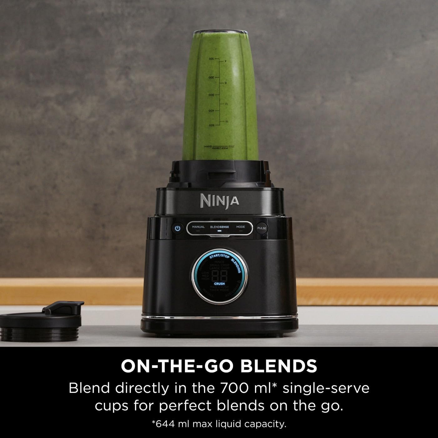 Ninja 3-in-1 Detect Power Blender Processor Pro, Powerful 1200W Blender, Food Processor Bowl, Dough Blade, 1x Single Serve Cup, Jug, Make Pizza Dough, Blend, Chop & Mix