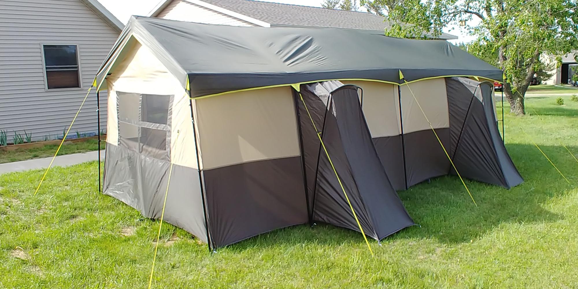 【Sports&Outdoors】Spacious & Comfortable 12 Person Cabin Tent with 2 Closets, Hanging Organizers, Room Dividers