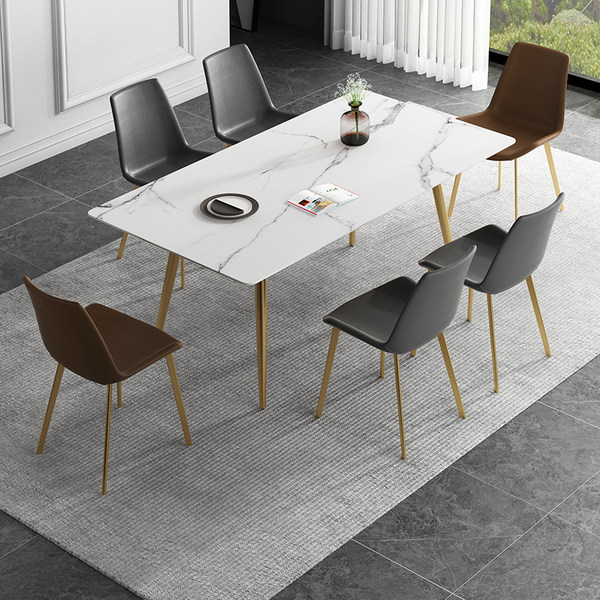 Rock board dining table and chair combination