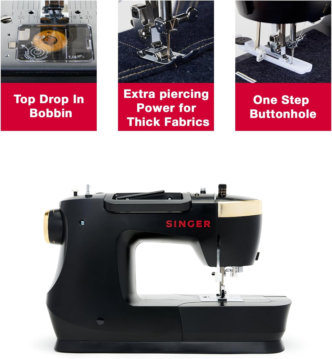 SINGER Heavy Duty 500 Classic Sewing Machine with Accessory Kit | Strong Motor with Enhanced Piercing Power, 23 Built-In Stitches, Full Metal frame, 1-step Buttonhole & LED Light