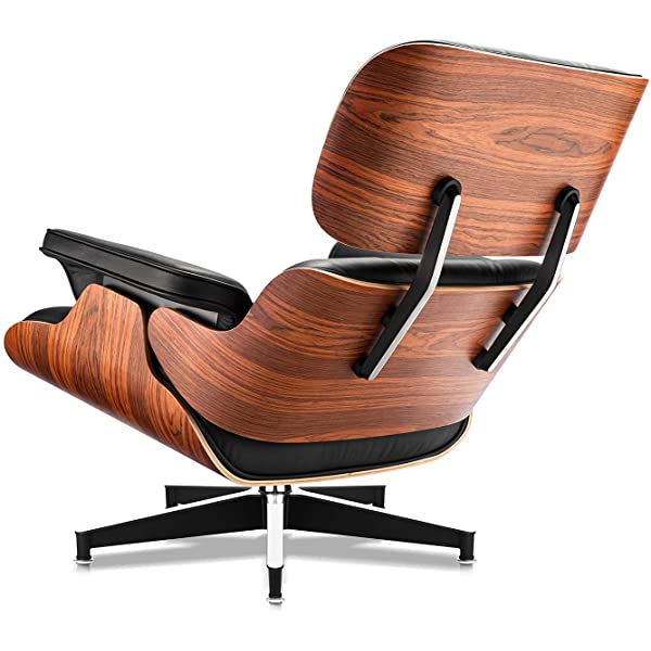 Mid Century Lounge Chair and Ottoman, Modern Chair Classic Design, Top Grain Leather Palisander Wood, Heavy Duty Base Support for Living Room, Study, Lounge, Office (Nomal, Style1-1) Nomal Style1-1