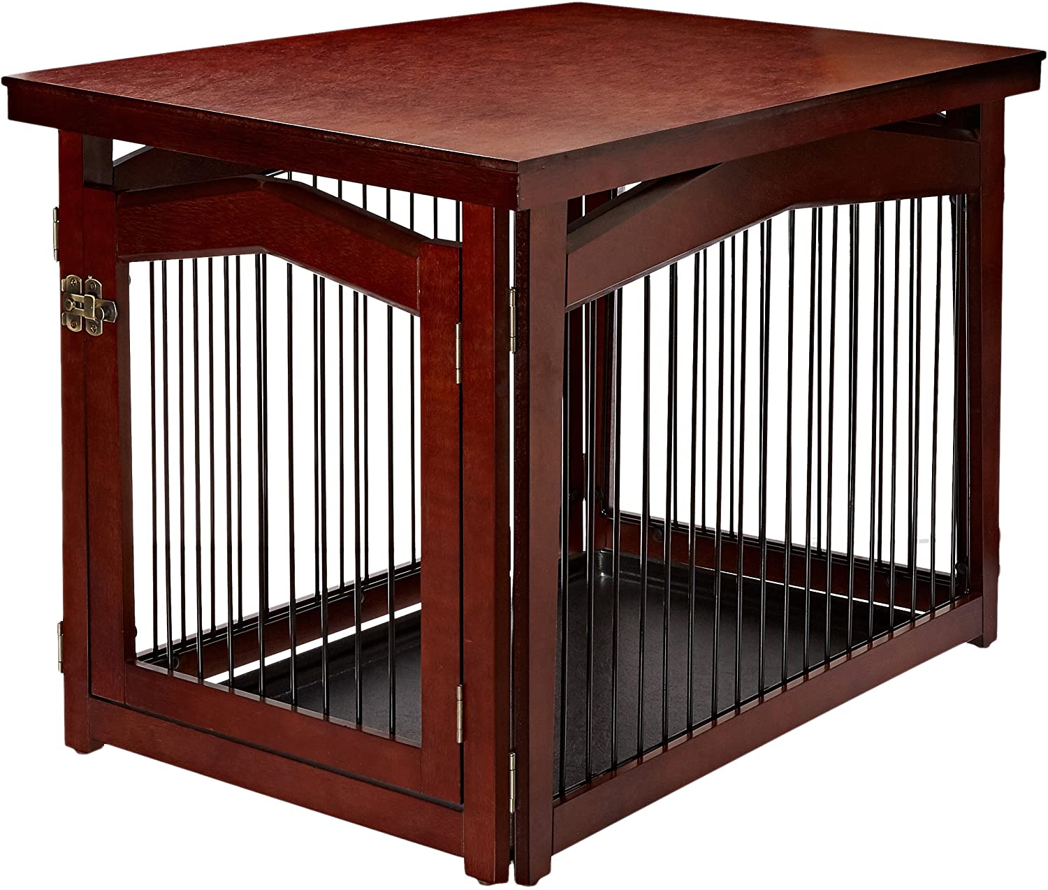 2-in-1 Configurable Pet Crate and Gate, Brown, Large