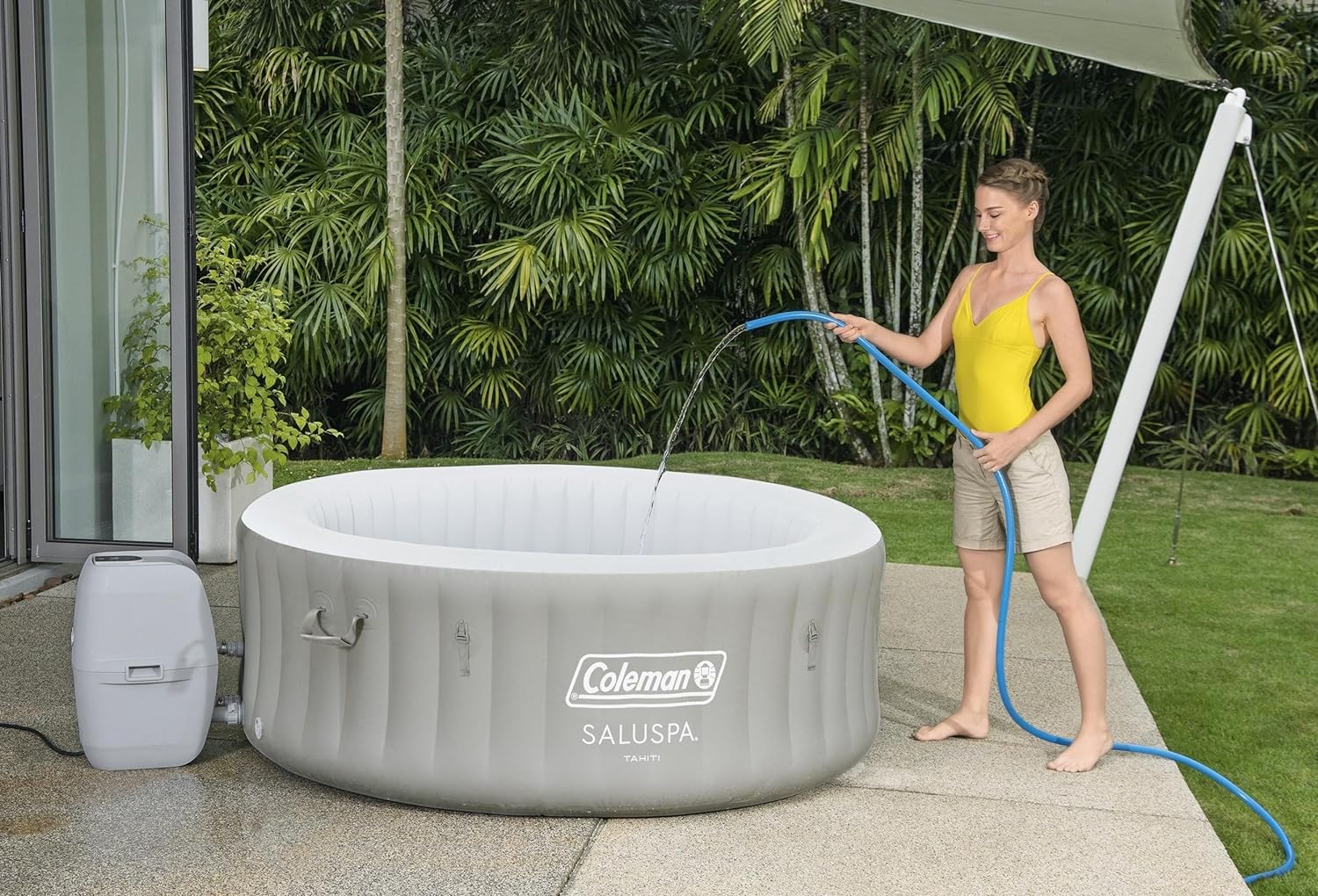 Coleman Tahiti EnergySense AirJet Inflatable Hot Tub Spa 71