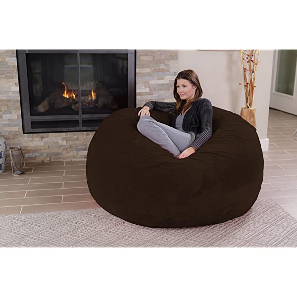 Chill Sack Bean Bag Chair: Giant 5' Memory Foam Furniture Bean Bag - Big Sofa with Soft Micro Fiber Cover - Navy Microsuede - Navy