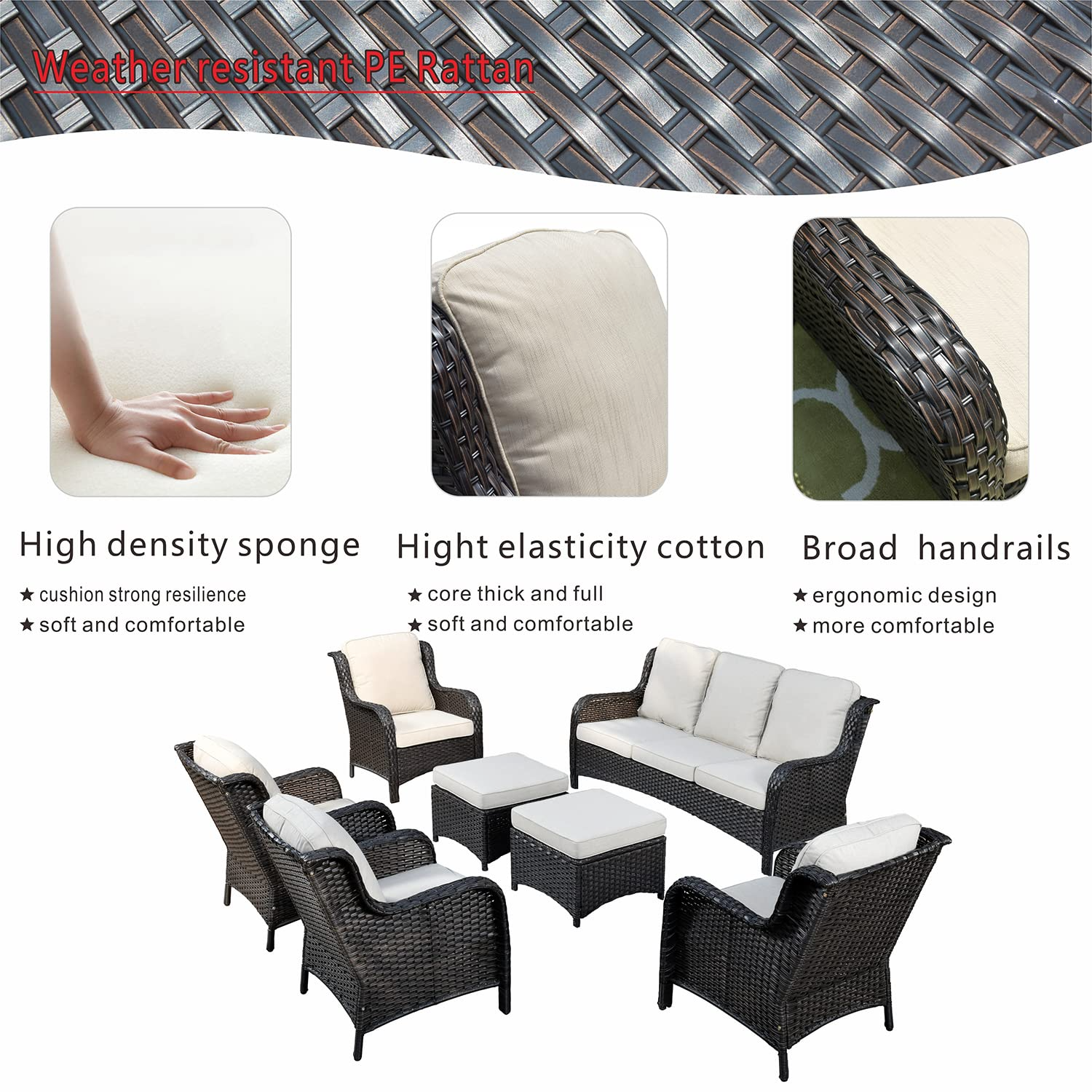 Outdoor Furniture Patio Furniture Set 7 Pcs