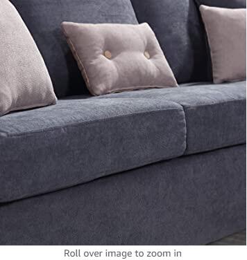 HONBAY Convertible Sectional Sofa Couch, L-Shaped Couch with Modern Linen Fabric for Small Space Dark Grey