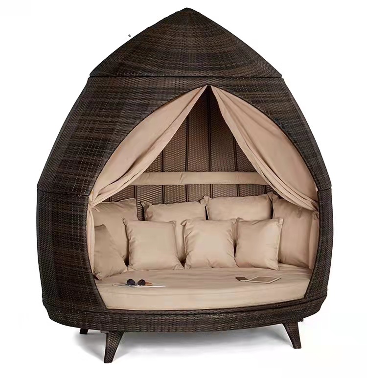 Vacation beach bed rattan bed terrace sun bed outdoor leisure birdcage sofa outdoor courtyard sun lounger
